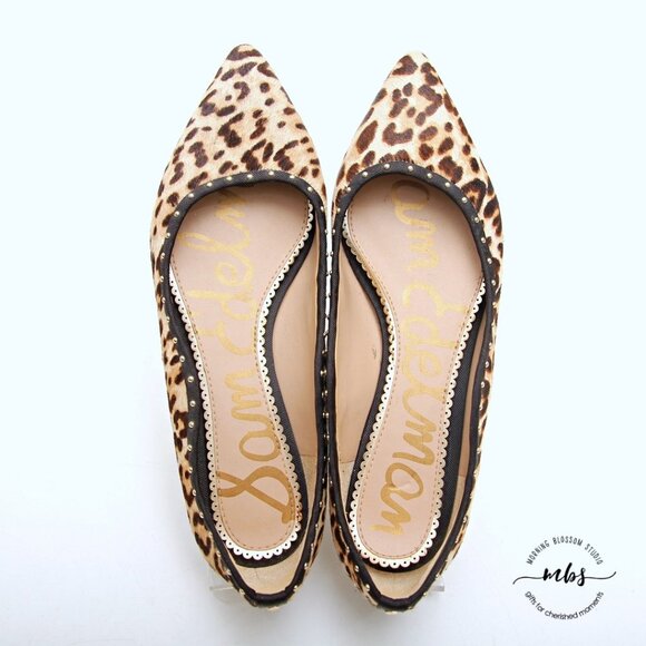 Sam Edelman Rivera Leopard Calf Hair Flats in Brown Women Size 7.5 - Picture 11 of 14